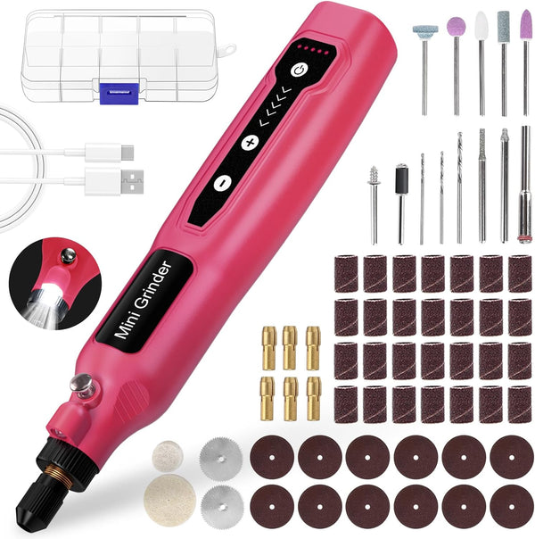 Cordless Mini Rotary Tool Set - 64Pcs Accessories 5 Speed 5000-18000rpm Multi-Purpose