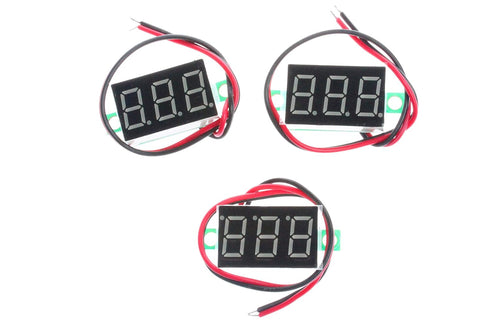 NOYITO 0.36 inches LED Ultra-small DC Digital Voltmeter, 2-Wire Battery Tester, Pack of 3