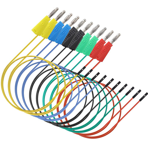 Sumnacon 10Pcs Banana Plug Breadboard Wires, Stackable to Jumper Wires, Flexible Female Jumper Cables for Testing