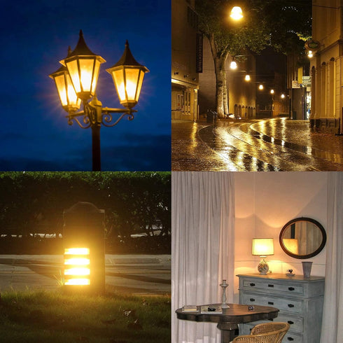 GREENIC 60 Watt Yellow Light Bulbs, 2-Pack, 120V E26 Base, A19 800Lm 2200k for Indoor Outdoor Bedroom Yard