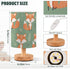 Bseiialft Fox Leaves Green Bedside Table Lamp Nightstand Lamp with Wood Base Night Light Linen Fabric Shade for Bedroom