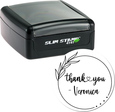 Packaging, 1-5/8" Elegant Pre-Inked Thank You Rubber Stamp for Business & Personal Use | Customizable Stamper