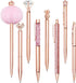 WEMATE 8Pcs Ballpoint Pens Set, Metal Crystal Diamond Pen, Black & Blue Ink, Fancy Pens for Women, Office