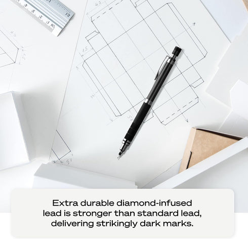 Uniball Kuru Toga Elite Mechanical Pencil Starter Kit, Silver Barrel, 0.5mm Tip, 60 Lead Refills