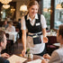Server Waist Pouch, Black Server Aprons Short Canvas Pocket Apron Restaurant Aprons with Pockets Adjustable Belt