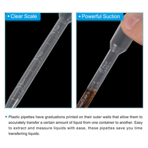 PATIKIL 10ml Pipettes Dropper, 40pcs Disposable Pipette Transfer Calibrated Plastic Eye Dropper for Laboratory