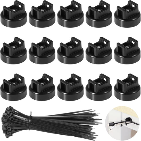 Magnetic Zip Tie Mounts 20mm, 15 Pack Cable Tie Mount Bases with