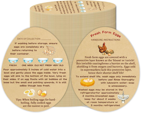 LyingMonkey 300 pcs Farm Fresh Eggs Handling Instructions Cards, 3.3 x 4 inches