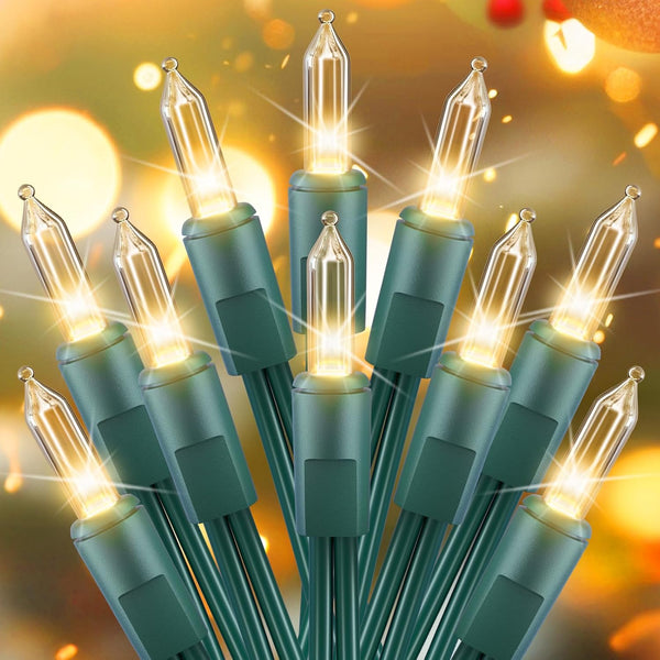 Brightown Clear Christmas String Lights 50 Count 10 Feet Incandescent Bulb Mini