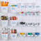 Uiifan 18 Set Pegboard Cups Kit, Plastic Bins with Hooks and Label Stickers for DIY Tools, Craft, Office Storage (White)