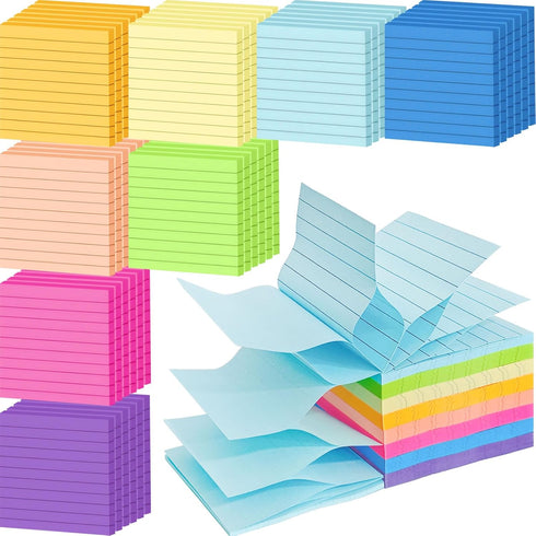 Pop Up Sticky Notes (48 Pack) - 3840 Sheets Lined 3x3 inch Self-Stick Notes Pads for Home Office School