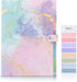 SKYDUE Expanding File Folder with 5 Pockets, Cute Accordion File Organizer, Letter Size Filing Folder, Letter Size Folders for Documents, School Office Supplies Marble Pink by SKYDUE
