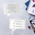 Speech Bubble Shaped Sticky Note Pad Assortment, 6.5" x 5", Set of Three Black Line Sticky Note Designs