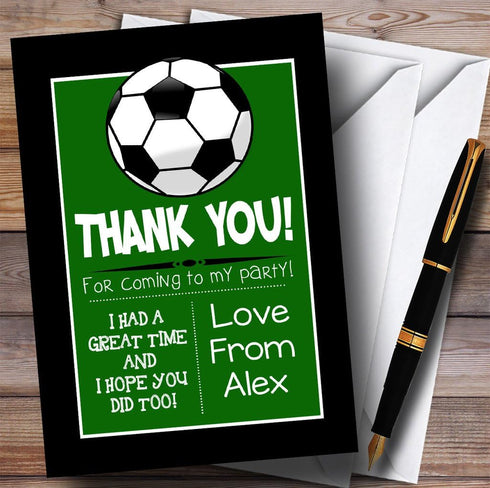 The Card Zoo Grass & Black Football Party Thank You Cards