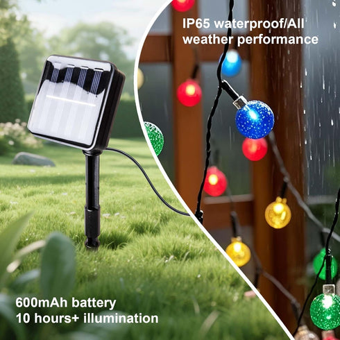 56FT 100LED Solar String Lights Outdoor Waterproof, Crystal Ball Fairy String Lights for Garden, Patio, Camping Decor