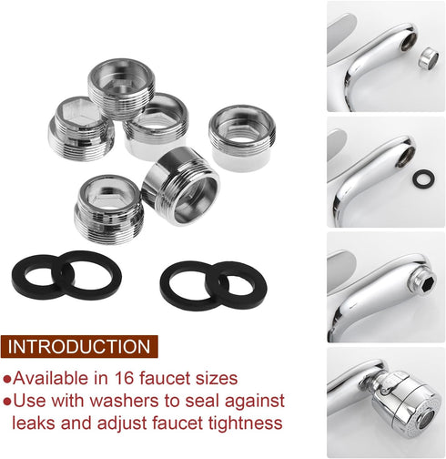CNYMANY 16 pcs Faucet Adapter Kit, Male Female Sink Faucet Adapter Set for Connecting Garden Hose Water Filter via