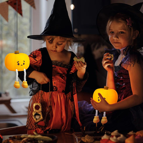 Dimmable Pumpkin Night Light, Rechargeable Baby Light, Halloween Night Light with Timer, Soft Squeezable Touch Lamp