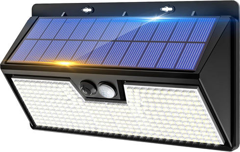 vighep Solar Motion Lights Outdoor, 318 LED Waterproof Fence Light Solar Powered