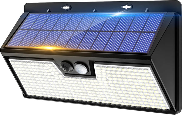 vighep Solar Motion Lights Outdoor, 318 LED Waterproof Fence Light Solar Powered