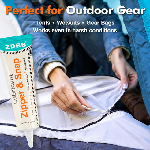 1oz (1-Pack) ZDBB Zipper Lubricant Wax for Plastic and Metal Snaps Zippers Lube Clear Zipper Grease, Waterproof