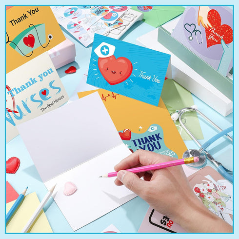 Motiskyy 72 Pack 72 Pack 72 4 6 Inch Nurse Doctors Thank You Appreciation Cards Bulk and Colorful Envelopes Pcs