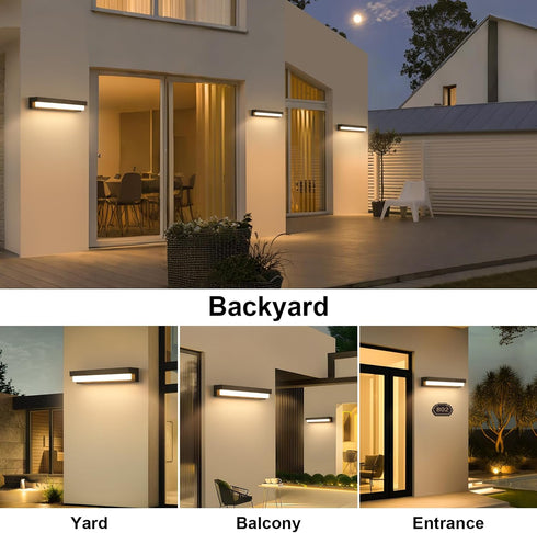 Boajuna 3 Outdoor Solar Wall lamp, Dusk to Dawn Motion Sensor Lantern with Lighting Modes, Wireless Exterior Solar