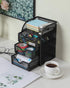 EasyPAG Mesh Desk Supplies Organizer with 3 Drawer, Office Desktop Organizers and Accessories Stationery Caddy, Black