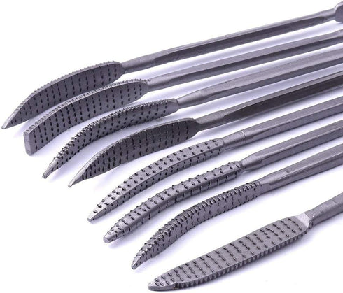 Woodworking Carving Rasping Coarse Rasps and Files, 8 PCS 5.5 X 200mm Double Ended Riffler Wood File Set