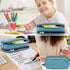 YONZONE Big Capacity Pencil Case - Large Pouch with 3 Multi Compartments for Office Stationery Organizer, Light Blue