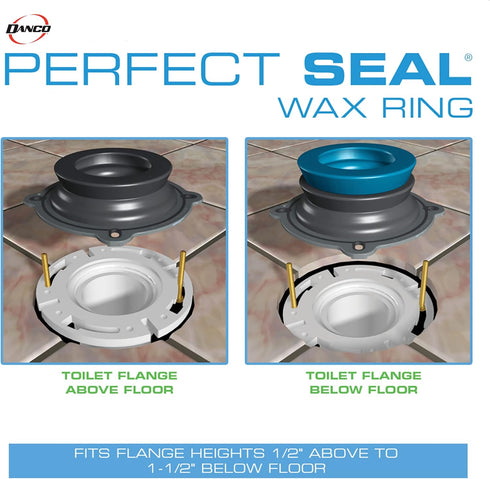 Danco 10879 All-in-One Toilet Installation Kit with Perfect Seal Wax Ring & Zero Cut Bolts, Blue and Gray, 1-Pack by Danco