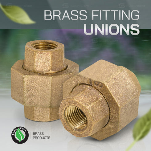 Everflow Supplies BRUN0038-NL 3/8-Inch Brass Union, No Lead