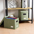 PRANDOM File Organizer Box, Set of 1 Collapsible Decorative Linen Filing Storage, Hanging File Folders with Lids