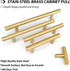 goldenwarm 2Pcs Brushed Brass Cabinet Pull Knob: 6-1/4in Hole Center, 8-4/5in Overall Length for Kitchen Furniture