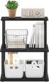 Furinno Turn-N-Tube 3-Tier Printer Stand, Toolless Multipurpose Display Storage Shelf, Americano/Black
