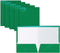 Better Office Products 25 Pack 2 Pocket Glossy Laminated Green Paper Folders, Letter Size