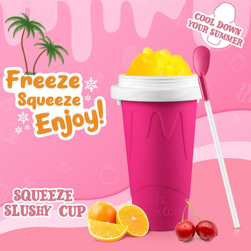 2 Pack Frozen Slushy Cup, Slushie Maker Cups, Magic Quick Squeeze Cups for Ice Cream Juice Milk Yogurt, DIY Smoothie