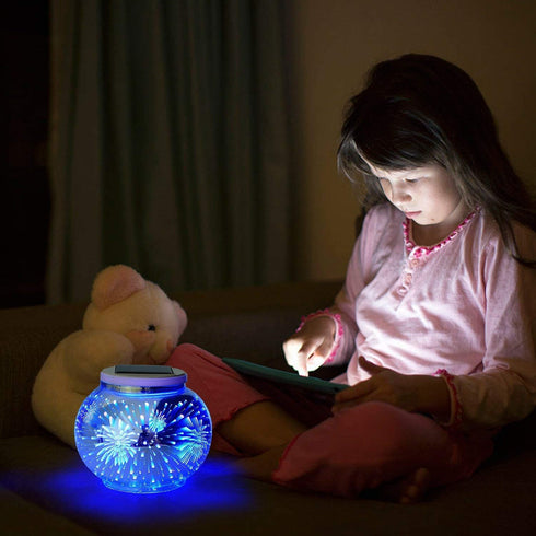 Idearsen Color Changing Solar Powered Glass Ball Led Garden Lights, Rechargeable Solar Table Lights, Outdoor Waterproof