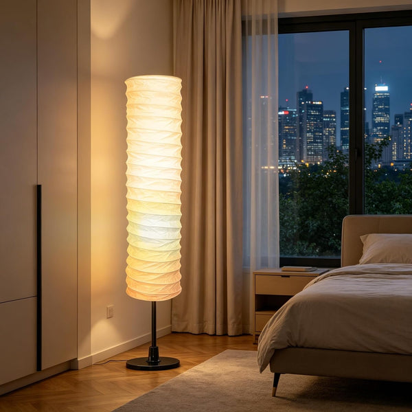Toyvian White Paper Floor Lampshade Replacement, Tall Rice Paper Lamp Shade for