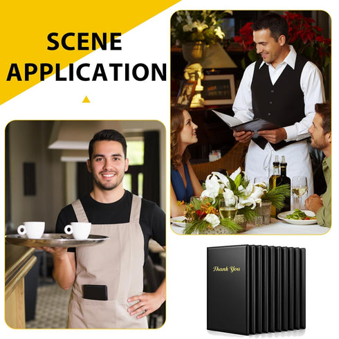 24-Pack PVC Waiter Books for Guest Checks - Durable Presenters for Restaurants