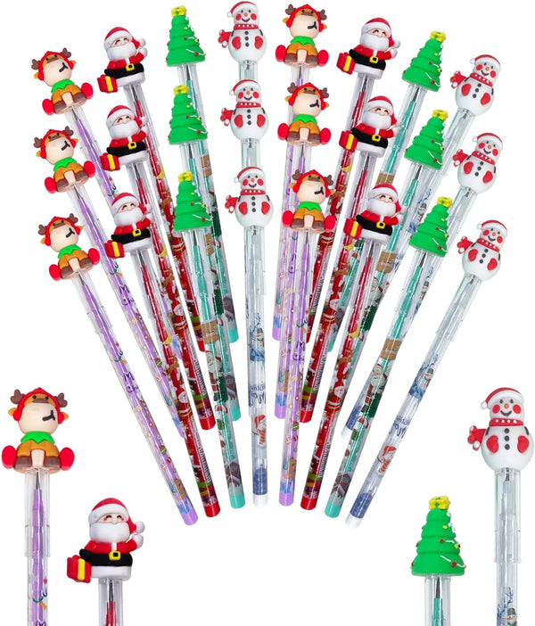 Christmas Mechanical Pencils for Kids, 36 Pack Retractable Pencils with Santa, Snowman, Elk for Party Favors