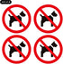 dealzEpic No Pets Inside/No Dogs Allowed Sign, Self Adhesive Vinyl Decal Sticker, Pack of 4 Pcs