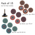 Yakamoz 15pcs 2 Inch Roll Lock Surface Conditioning Sanding Disc with Roll Lock Disc Pad Holder, Quick Change R-Type