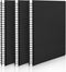 EUSOAR Spiral Lined Notebook, A5 3packs, 5.5"X8.3", 120 Pages Hardcover Lined Travel Journal (Black)