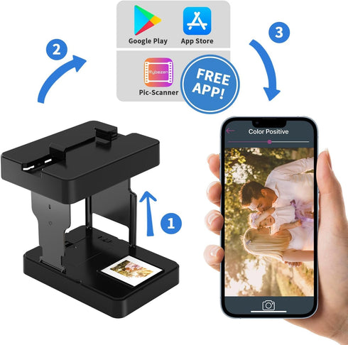 DigitPro 35mm, 35mm (2AA Mobile Film Scanner Slide & Negative Scanner Slide Viewer Converts Slides & Negatives
