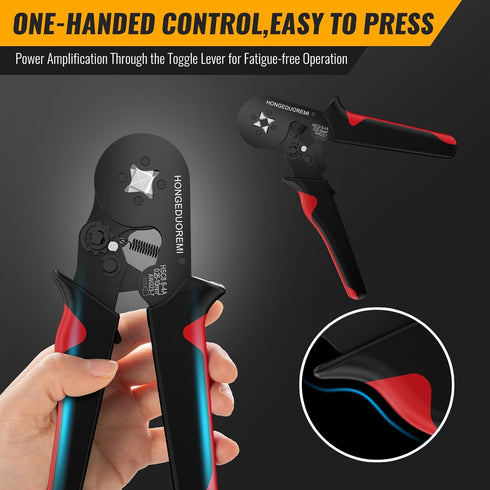 Connectors4 AWG23-7 1800PCS Ferrule Crimping Tool Kit,Wire Ferrule Kit Crimper corners Self-adjustable gauge Ferrules