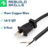 Rebuild Skills Replacement Power Tool Cords for Drills, Sanders, chop saws, Grinders, vacuums, Miter saws, appliances, Motors and Power Tools (8' ft, 16/2)