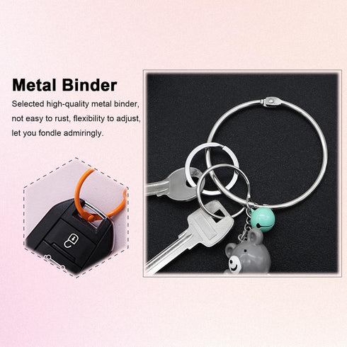 ManTangSun 15 Pack 5/8" 16mm Mini Binder Rings Metal Loose Leaf Loop Book Ring for Flash Card Index, Silver