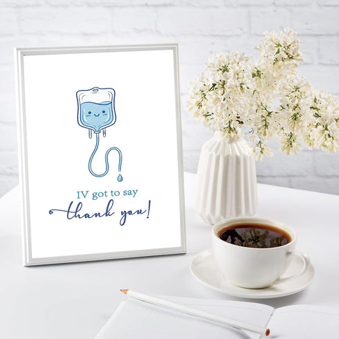 YiKaLus Cute IV Thank You Card for Doctors Nurses, Funny Medical Appreciation Gift for Healthcare Workers, Doctor's Day