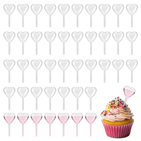 ElevateTech Plastic Transfer Pipettes Heart Style Cupcakes Pipettes PipettesDropper for Chocolate or Strawberries