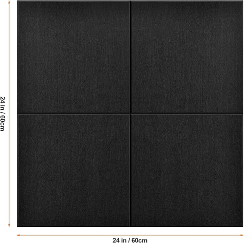 Large Cork Board Substitute, 24"x24" Bulletin Board, 4 Pack Black Felt Board for Home and Office Decor